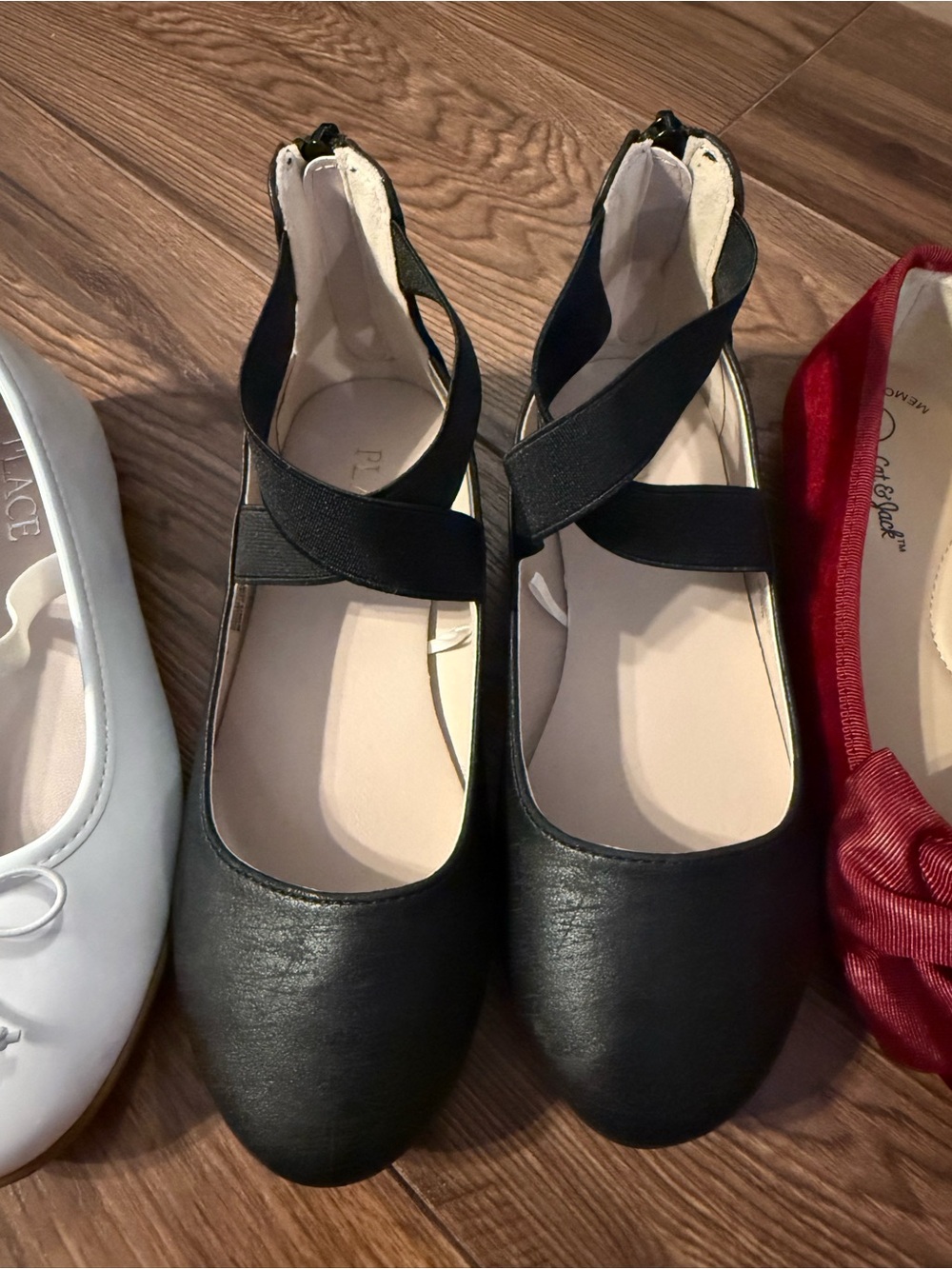 The Children's Place Black Girls Strappy Ballet Flats